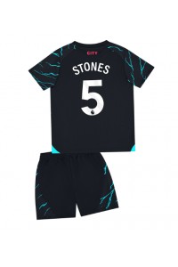 Fotbalové Dres Manchester City John Stones #5 Dětské Třetí Oblečení 2023-24 Krátký Rukáv (+ trenýrky)